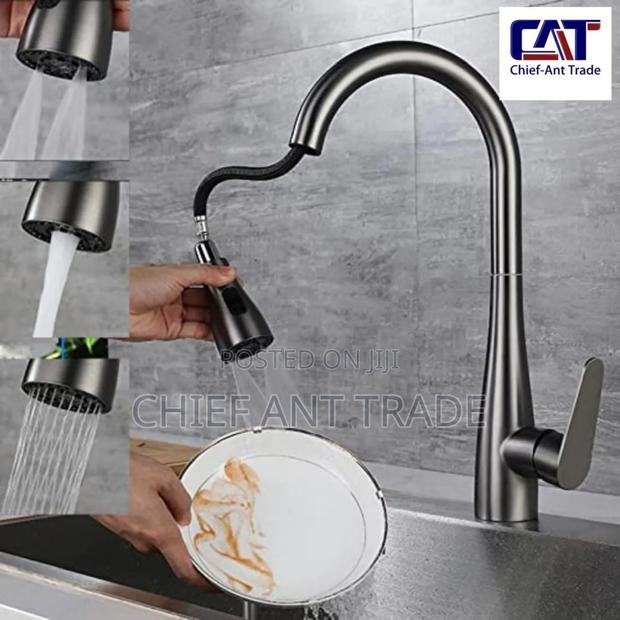 Pull to Spray Kitchen Faucet Tap. Dark Ash · Photo 1