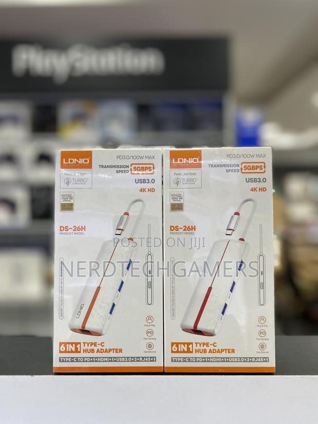Ldnio Factory Ds-26u Outlet New Design 6 in 1 Type C Adapter · Photo 1