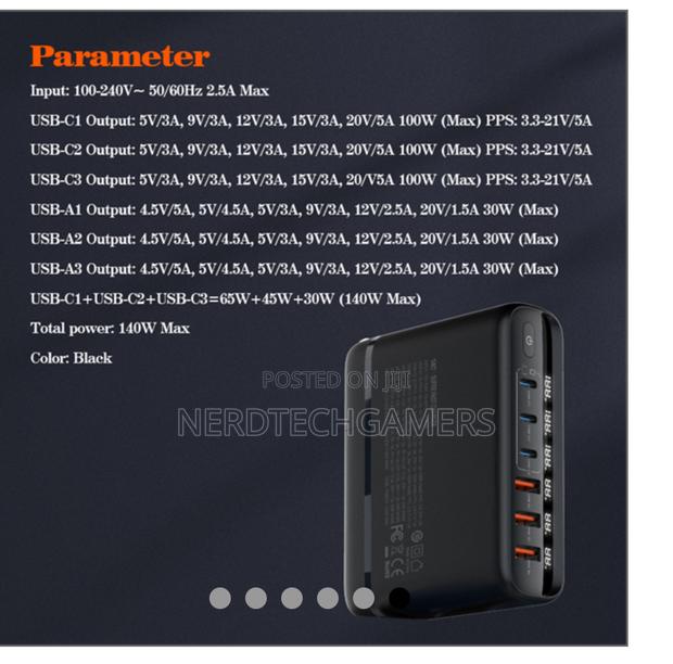 Ldnio A6140c Led Display Gan Tech 6 Ports Multi 140w Gan Charger · Photo 6