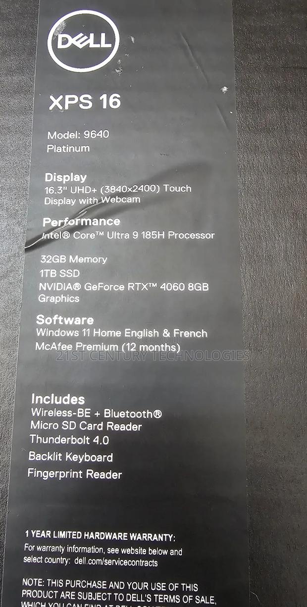 New Laptop Dell XPS 16 9640 32GB Intel Core Ultra 9 SSD 1T · Photo 1