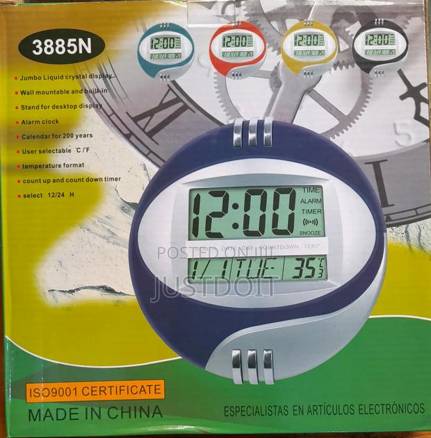 Round Digital Wall Clock – Grey or Blue Options · Photo 2
