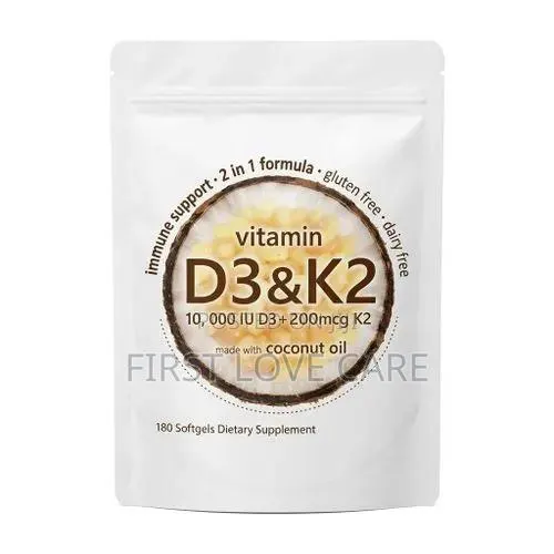 Vitamine D3 2 in 1 Formula 10000 IU D3 + 200mcg - 180 Softgels · Photo 1