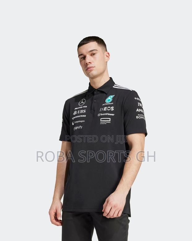 2025 Mercedes Amg Petronas Adidas F1 Team Polo - Black · Photo 1