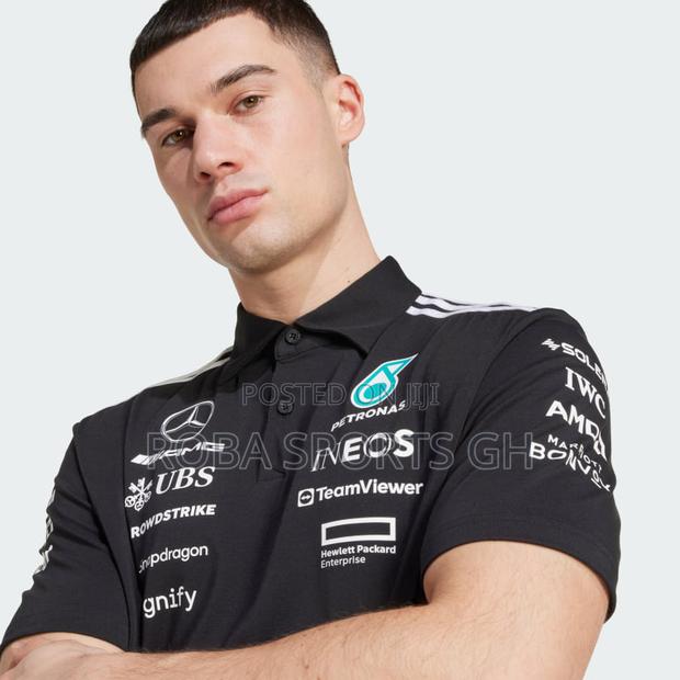 2025 Mercedes Amg Petronas Adidas F1 Team Polo - Black · Photo 3