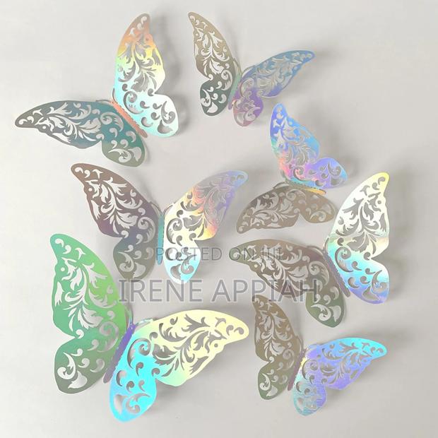Silver Butterfly Stickers for Home and Events Decor