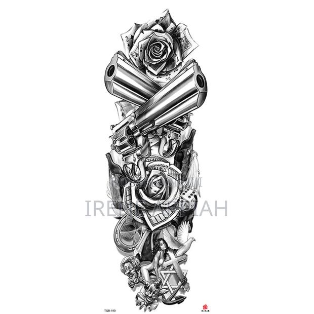 Full Sleeve and Thigh Temporary Tattoo Stickers