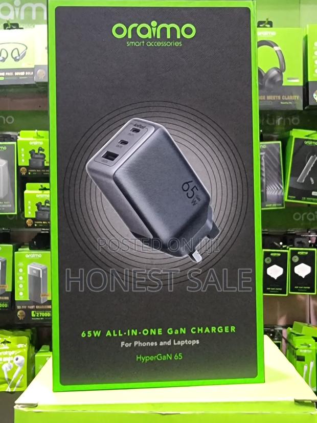 Oraimo Hypergan 65 65w Gan Wall Charger Kit With 100w Cc Cable · Photo 1