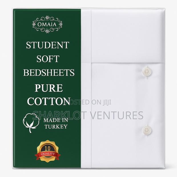 Student's Bedsheet With 1 Pillow Case-White · Photo 1