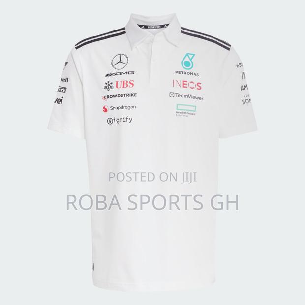 2025 Mercedes Amg Petronas Adidas F1 Team Polo - White · Photo 2