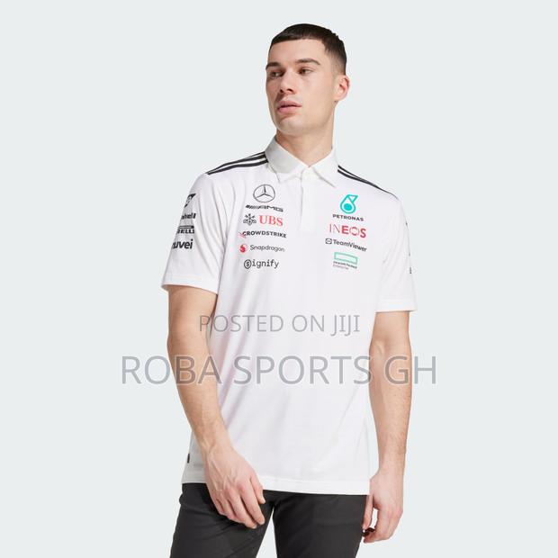 2025 Mercedes Amg Petronas Adidas F1 Team Polo - White · Photo 1