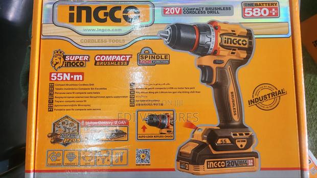 Ingco Cordless Brushless Compact Drill - Battery Charger 55nm 20v · Photo 3