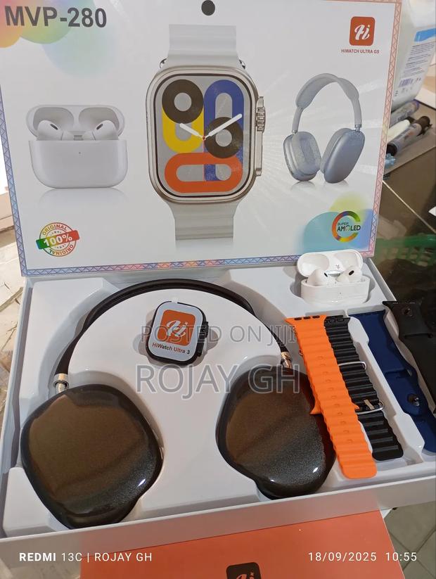 MVP-280 Combo Pack – Smart Watch + Headphones + Airpods - Black · Photo 2