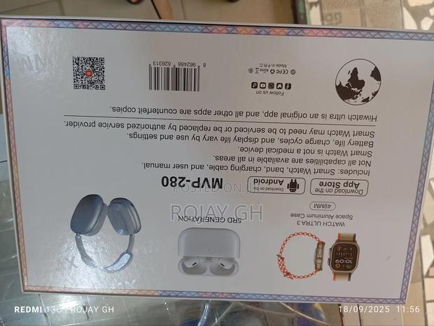 MVP-280 Combo Pack – Smart Watch + Headphones + Airpods - Red · Photo 4