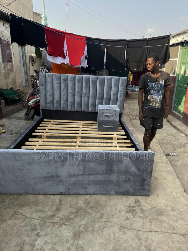 Queen Size 72 by 75 Mattress Bedframe Size Available With Side Drawer · Photo 1
