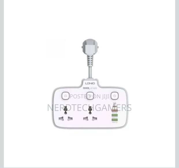 Ldnio. Sc2413 Universal Outlets Power Strip Tower 20w, 2 Power - White · Photo 2