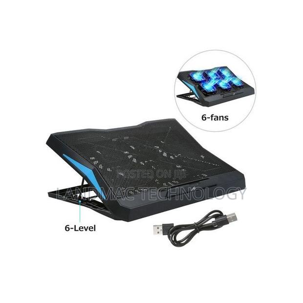 17" Foldable Laptop Cooler 6-Fan Stand Low Noise 6-Level · Photo 4