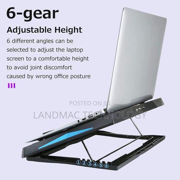 17" Foldable Laptop Cooler 6-Fan Stand Low Noise 6-Level · Photo 6