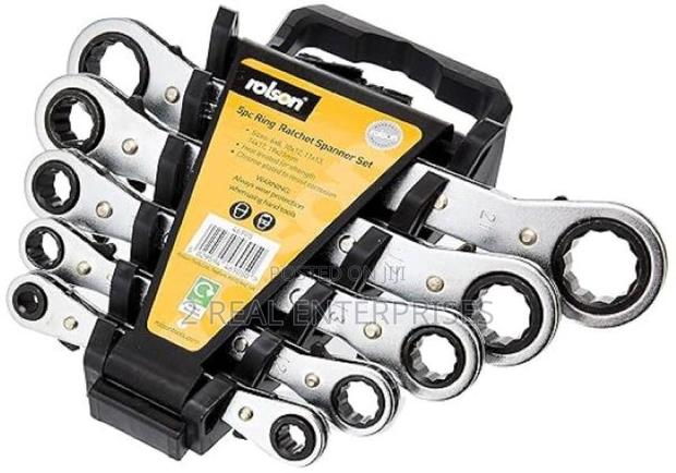 Rolson Pro 5 Piece Offset Ratchet Ring Spanner 6-21mm · Photo 1