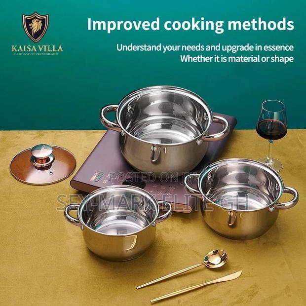3 Set Stainless Steel Cookware · Photo 2