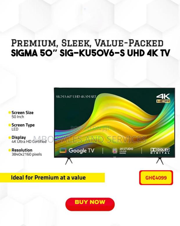 Sigma 50" Uhd Smart Digital Satellite Tv · Photo 1