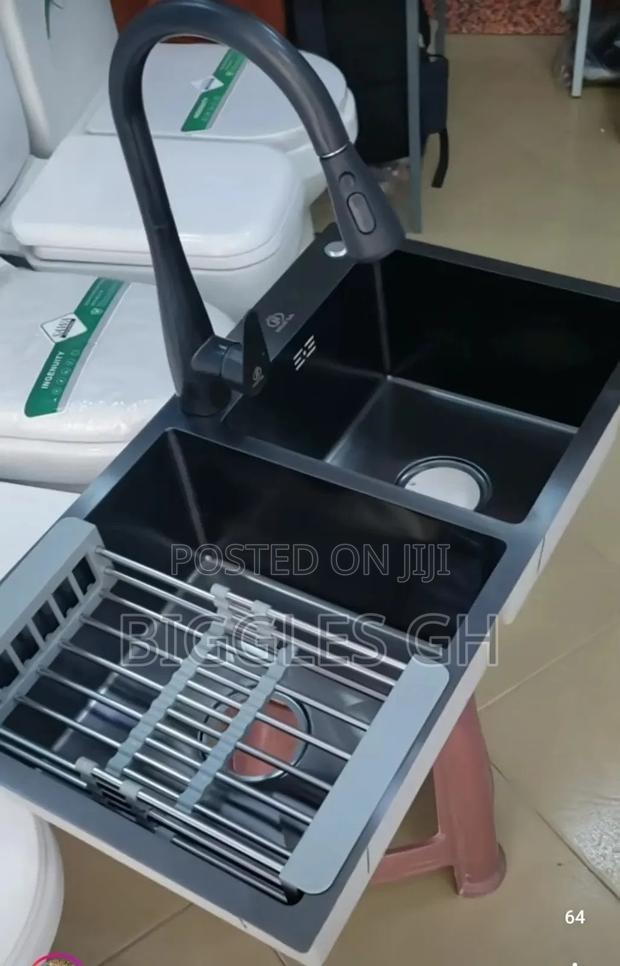 Double Bowl Armless Cabinet Sink +Tap · Photo 1