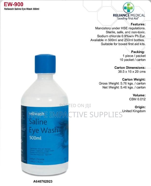 Saline Eye Wash Bottle (500ml). · Photo 1