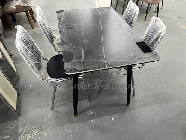 Black Marble Dining Set 4 Seater · Photo 1