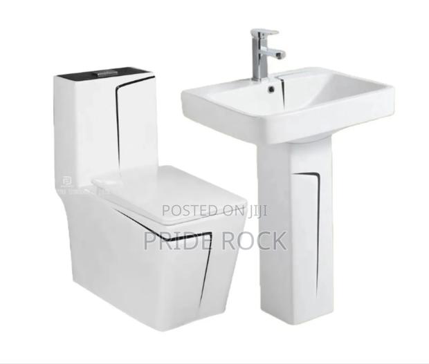 Water Closet With Basin And Mixture Tap(White And Black) · Photo 1