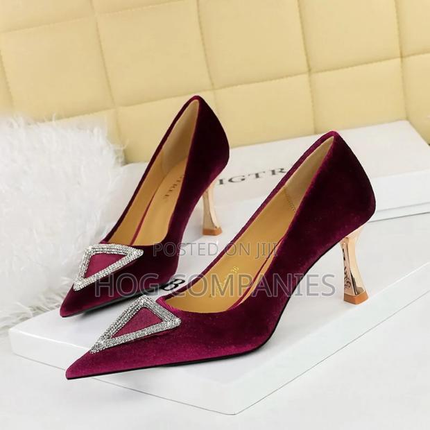 Pink Wine Ladies Shoes Heels Footwear in Accra -Fast Delivery in 2hrs · Photo 2