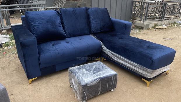 Blue Black L Sharp Sofa · Photo 1