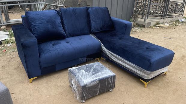 Blue Black L Sharp Sofa · Photo 2