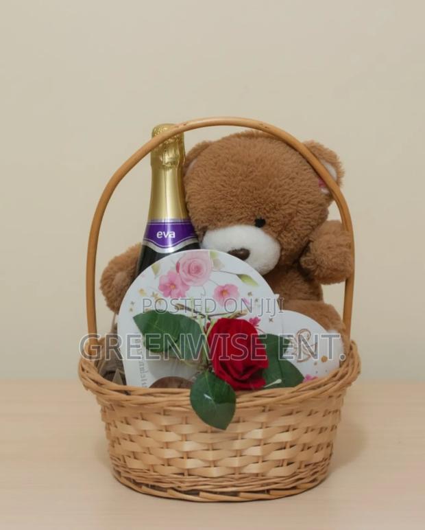 Thoughtful Celebration Gift Basket With Teddy Bear & Sparkling Wine · Photo 1