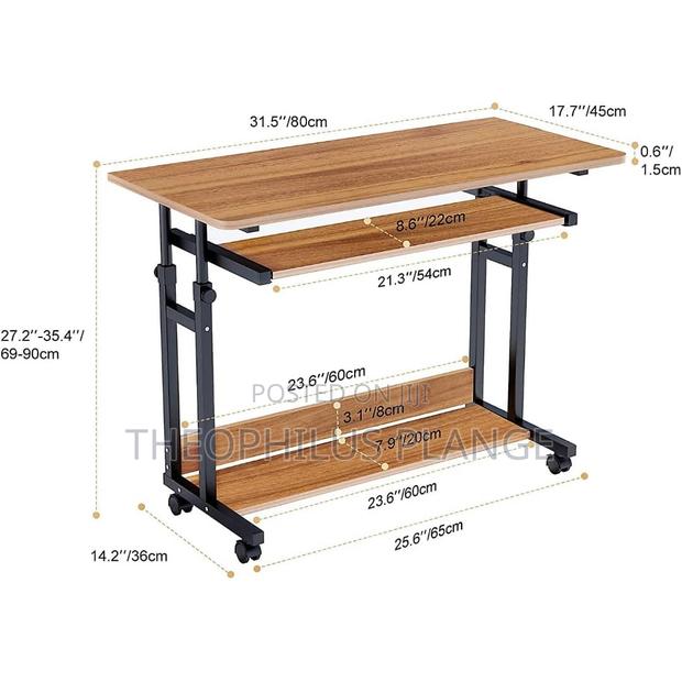 80x45cm Movable Study Desk With Shelves. · Photo 2