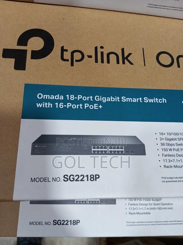 Tp-Link 16 Port Poe Gigabit Smart Manage Switch Omada 18-Port Sg2218p · Photo 3