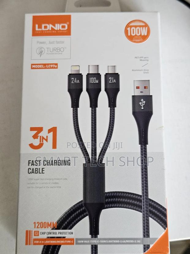 Ldnio Lc97u Universal Multi-Function Charging Cable Tablet 3 in 1 · Photo 1