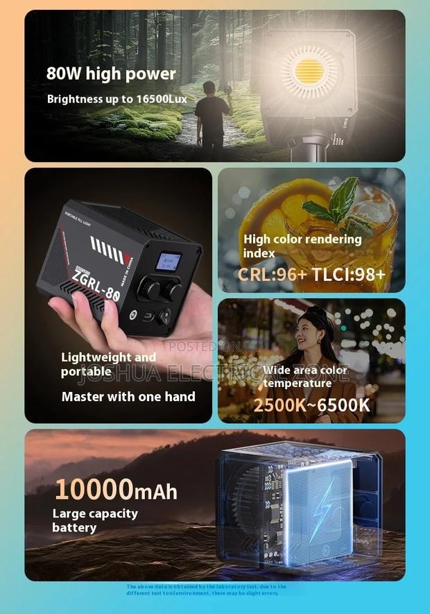 80w Led Video Light With Built-in Rechargeable Battery And Adjustable · Photo 8