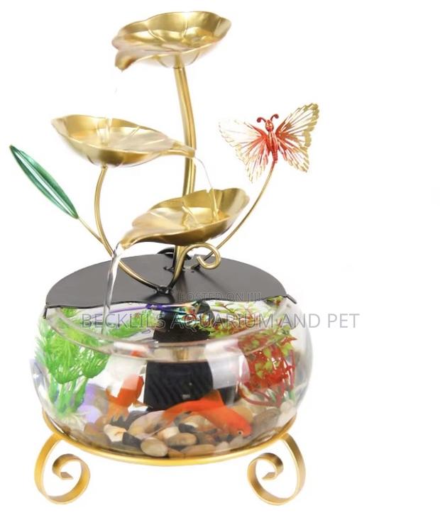 Indoor Metal Tabletop Water Fall With Aquarium · Photo 1
