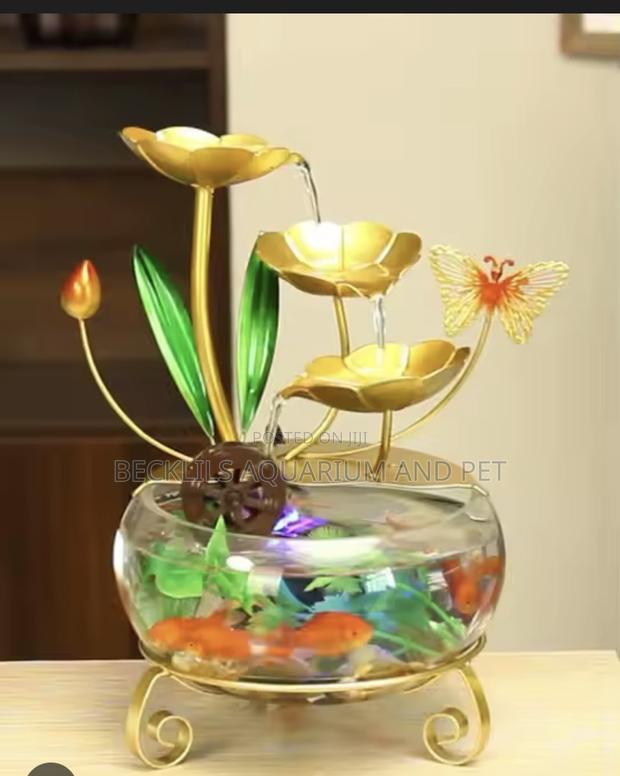 Indoor Metal Tabletop Water Fall With Aquarium · Photo 2