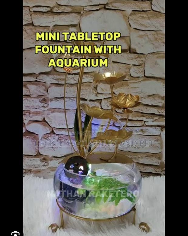 Indoor Metal Tabletop Water Fall With Aquarium · Photo 4
