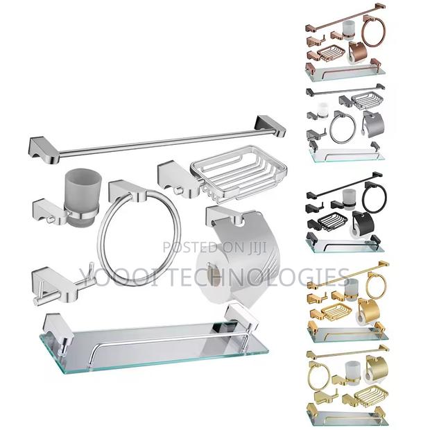 Chrome Towel Rack Bathroom Accessories Set · Photo 1