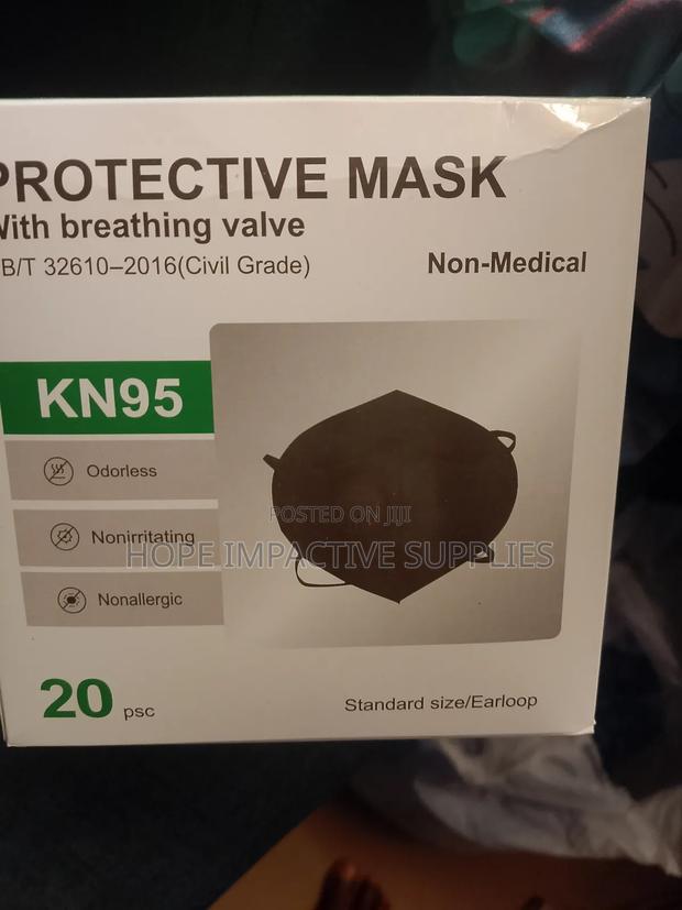 Kn95 Nose Mask With Valve<> Black - [20pcs Per Pack]. · Photo 7