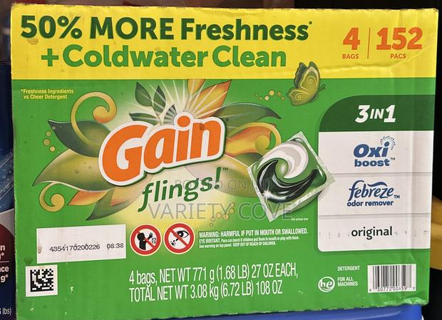Gain Flings 3 in One Washing Pods 152 Pacs · Photo 1