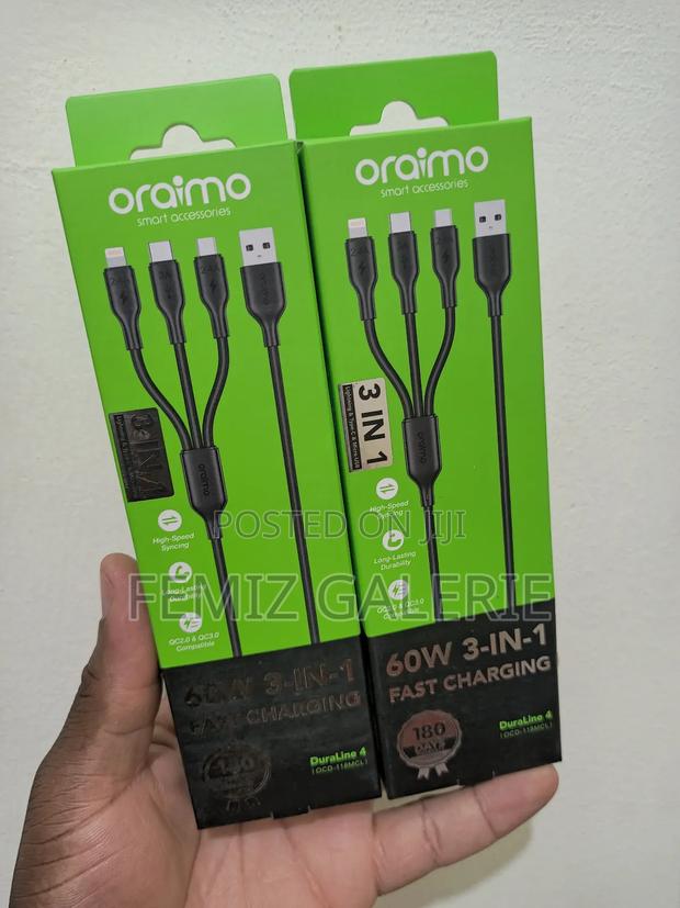 Oraimo Duraline 4 3a 1.2m 3 in 1 Cable · Photo 2