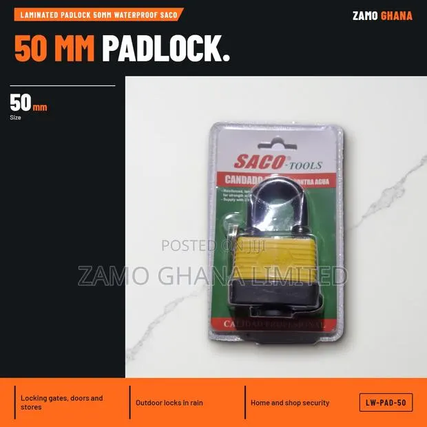 Laminated Padlock 50Mm Waterproof Saco - LW-PAD-50 · Photo 1