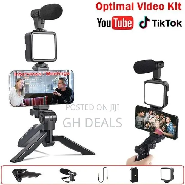 Phone Vlog Video Kit With Adjustable Tripod/ Stabilizer · Photo 1