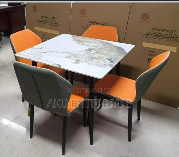 Dinning Table With 4 Chairs Black White Grey · Photo 1