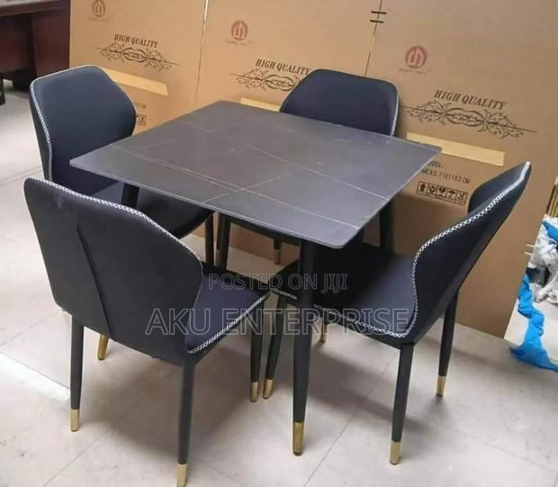 Dinning Table With 4 Chairs Black White Grey · Photo 2