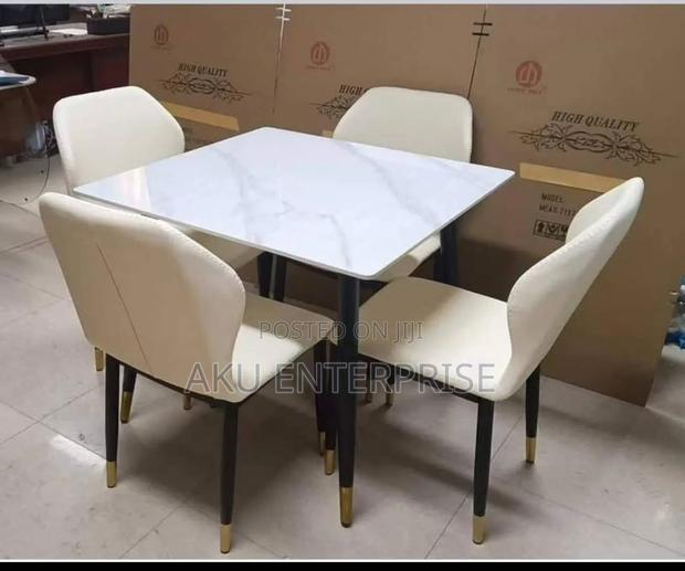 Dinning Table With 4 Chairs Black White Grey · Photo 3