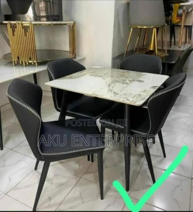 Dinning Table With 4 Chairs Black White Grey · Photo 4