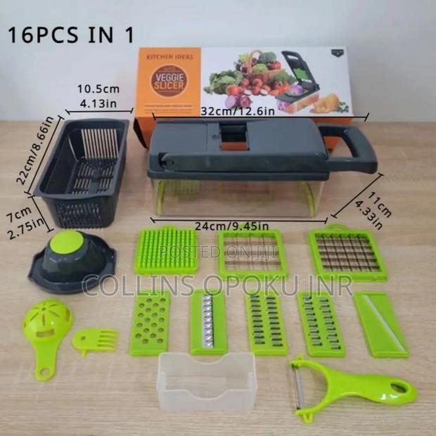 Vegetable Slicer 16pcs Hand Operated Vegetable Slicer, Veggie Chopper · Photo 5